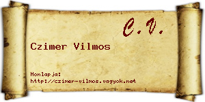 Czimer Vilmos névjegykártya